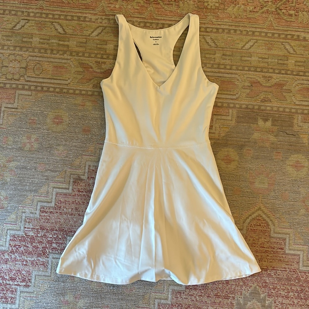 White Reformation tennis dress